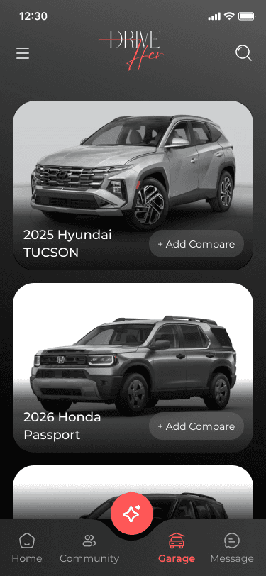 DriveHer app on iPhone